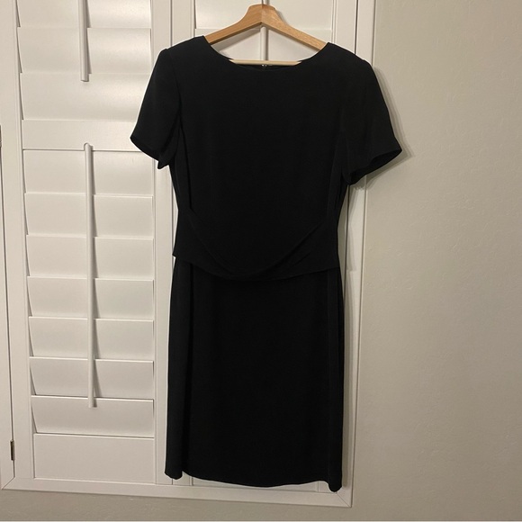 Talbots Dresses & Skirts - Vintage Talbot’s Pure Silk Knee Length Black Midi Dress, lined, shoulder pads 12